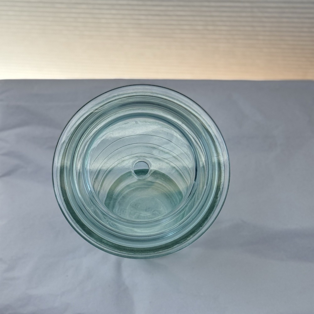 Starbucks Embossed Recycled Glass Cold Cup Tumbler Glass Lid Green Siren Logo - Picture 12 of 12